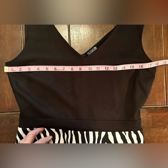Rosie Harlow size large V-neck zebra print fit and flare skater dress - Picture 9 of 10